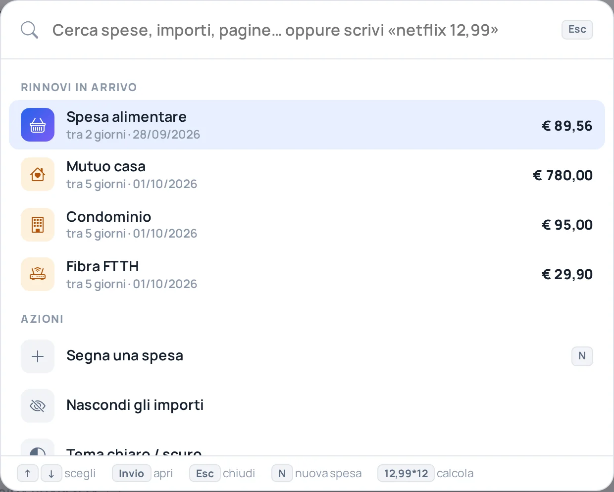 Ricerca rapida con i rinnovi in arrivo